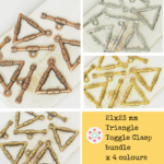 21x23 mm Triangle Toggle Clasp bundle x 4 colours