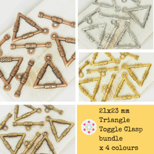 21x23 mm Triangle Toggle Clasp bundle x 4 colours