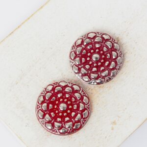 18 mm Desert Rose handmade glass cabochon Red Sand  x 2 pc(s)