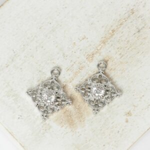 13x13 mm Desert Rose Charm Platinum-colored x 2 pc(s)