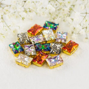 Rectangle Moonface glass cabochons with claw