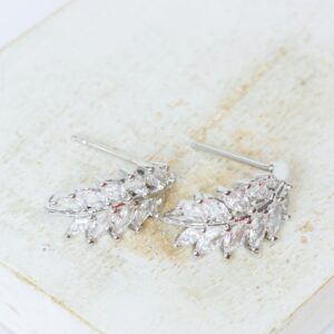 8.5x16 mm Whispering Wheat earstud with Hole Platinum-colored x 2 pc(s)