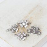 8x12 mm 3 Hole Four Petals Spacer Bar Platinum-colored x 4 pc(s)