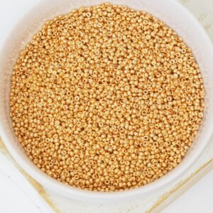 15/0 Miyuki seed beads 1053 Galvanized Yellow Gold x 5 g