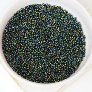 15/0 Miyuki seed beads 453 Green Iris x 5 g