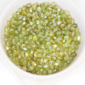 4 mm Fire-polished round beads Light Peridot Celsian x 60 pc(s)