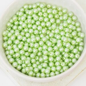 4 mm Round Glass beads Pearly Mint Green x 60 pc(s)