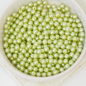 4 mm Round Glass beads Pearly Moss x 60 pc(s)