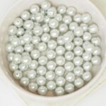 6 mm Round Glass beads Pearly Grey Mist x 40 pc(s)
