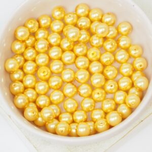 6 mm Round Glass beads Pearly Squash x 40 pc(s)