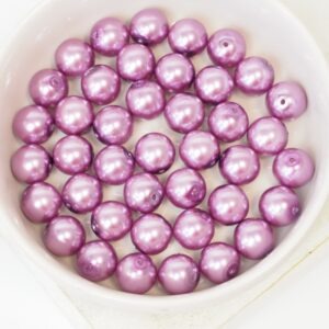 8 mm Round Glass beads Pearly Lilac x 20 pc(s)