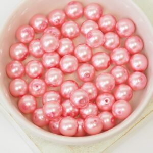 8 mm Round Glass beads Pearly Rose x 20 pc(s)