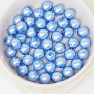8 mm Round Glass beads Pearly Light Sapphire x 20 pc(s)