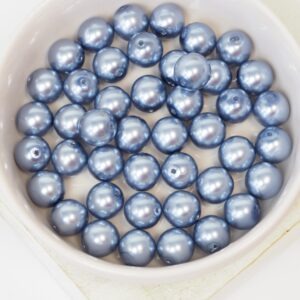 8 mm Round Glass beads Pearly Persian Blue x 20 pc(s)
