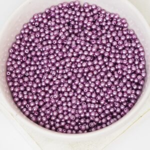 2 mm Round Glass beads Pearly Lilac x 100 pc(s)