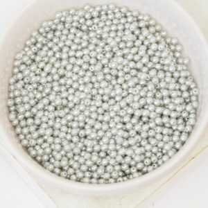 2 mm Round Glass beads Pearly Grey Mist x 100 pc(s)