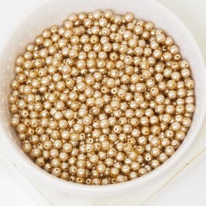 3 mm Round Glass beads Pearly Mocha Latte 100 x pc(s)