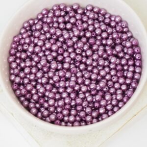 3 mm Round Glass beads Pearly Lilac 100 x pc(s)