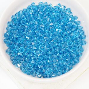 4 mm Preciosa bicone beads Malibu Blue x 50 pc(s)