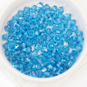 6 mm Preciosa bicone beads Malibu Blue x 25 pc(s)