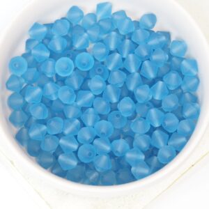 6 mm Preciosa bicone beads Malibu Blue Matt x 25 pc(s)