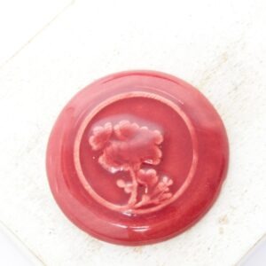 31 mm Desert Rose Beadingschool Art Cabochon Red Wine on light clay x 1 pc(s)