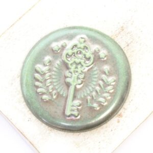 36 mm Key Beadingschool Art Cabochon Copper Green on light clay x 1 pc(s)