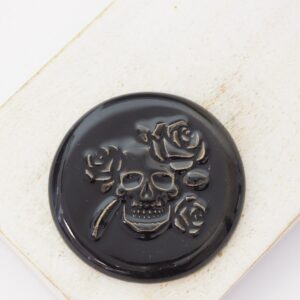 36 mm Marigold Memories Beadingschool Art Cabochon Black Night on light clay x 1 pc(s)