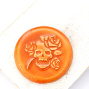36 mm Marigold Memories Beadingschool Art Cabochon Pumpkin Spice on light clay x 1 pc(s)