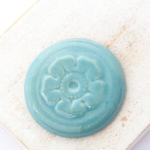 31 mm Mirage Mandala Beadingschool Art Cabochon Cadet Grey on light clay x 1 pc(s)