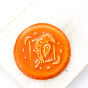 36 mm Moonlit Rest Beadingschool Art Cabochon Pumpkin Spice on light clay x 1 pc(s)