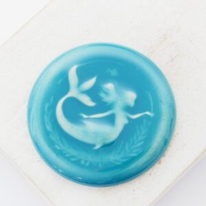 36 mm Ocean Enchantress Beadingschool Art Cabochon Pacific Blue on light clay x 1 pc(s)