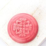 31 mm Sunburst Rosette Beadingschool Art Cabochon Pink Punch on light clay x 1 pc(s)