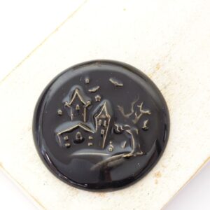 36 mm Twilight Hollow Beadingschool Art Cabochon Black Night on light clay x 1 pc(s)