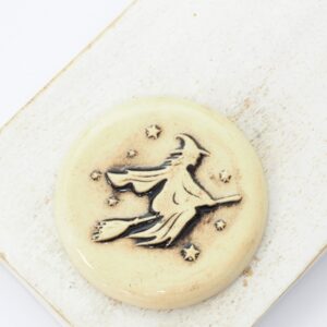 36 mm Witch, please! Beadingschool Art Cabochon Ivory shadow on light clay x 1 pc(s)