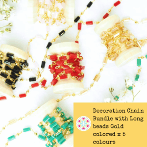 Decoration Chain Bundle with Long beads Gold colored x 5 colours