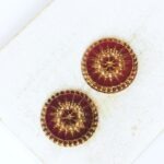 18 mm  Starbloom handmade glass cabochon Fuchsia with Gold Wash x 2 pc(s)