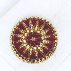 34 mm Starbloom handmade glass cabochon Fuchsia with Gold Wash x 1 pc(s)