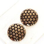 22.5 mm  Triangle Embrace handmade glass cabochon Jet Bronze x 2 pc(s)