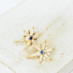 11x16 mm Polaris Star Earstud Dark Blue Gold-colored x 2 pc(s)