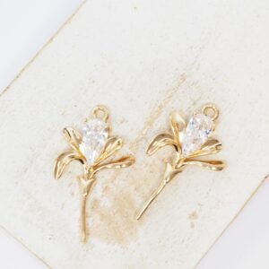 16.5x28 mm Bloosom Charm Gold-colored x 2 pc(s)