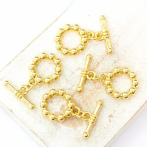 6x17 mm Circle of Love Toggle Clasp Gold-colored x 4 pc(s)
