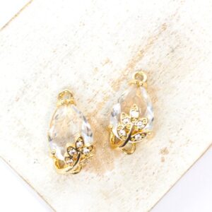 10.5x19 mm Leafy Whisper Connector Gold-colored x 2 pc(s)