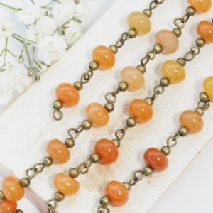 Decoration Chain with Goldstone beads Antique bronze x 1 m