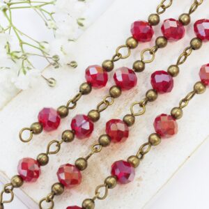 Decoration Chain with Siam beads Antique bronze x 1 m