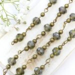 Decoration Chain with Smoke beads Antique bronze x 1 m