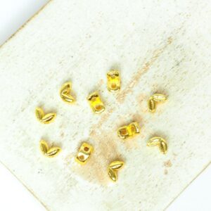 3x5 mm 2 Hole Small Leaf Spacer beads Gold-colored x 10 pc(s)"
