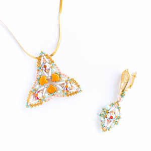 OASIS earrings and necklace beading tutorial by Veronika