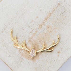 16x29 mm Dear Connector with Zircon Gold-colored x 1 pc(s)