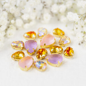 13x18 mm drop glass cabochons with claw